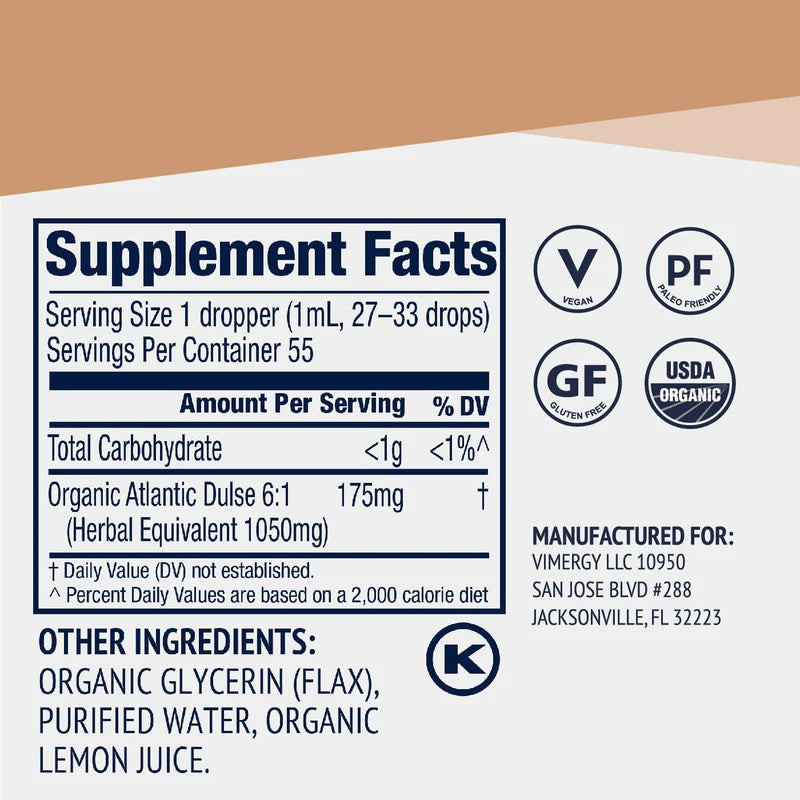 Vimergy Organic Liquid Atlantic Dulse - 55ml