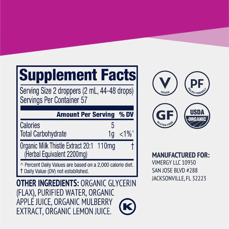 Vimergy Organic Liquid Milk Thistle – 115 ml
