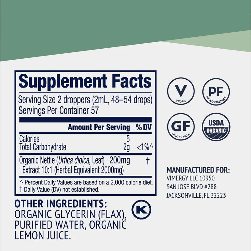 Vimergy Organic Liquid Nettle – 115 ml