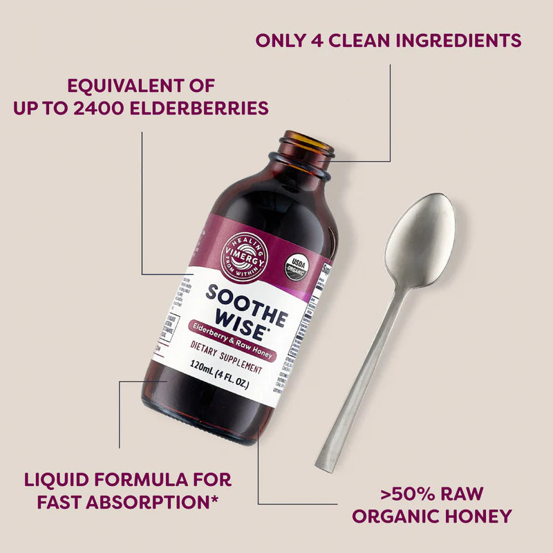 
                      
                        Vimergy Soothe Wise* Elderberry & Raw Honey Síróp
                      
                    