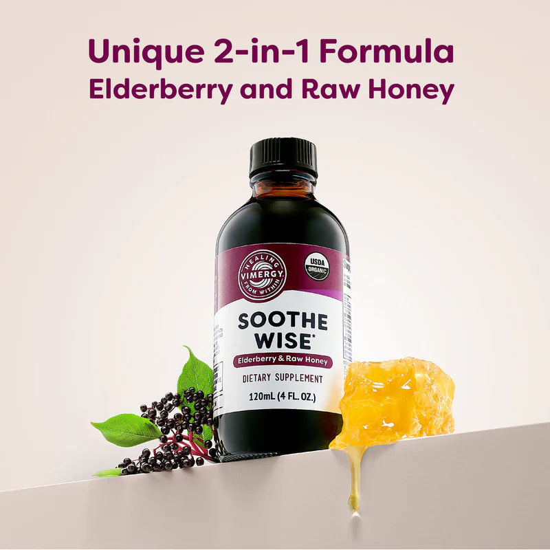 
                      
                        Vimergy Soothe Wise* Elderberry & Raw Honey Síróp
                      
                    